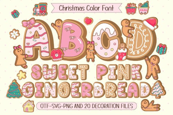 Sweet Pink Gingerbread: A Fresh Festive Font for Your Designs