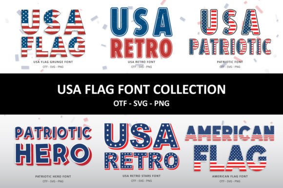 USA Flag Collection: 8 Patriotic Fonts for Creative Projects
