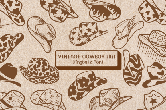 Vintage Cowboy Hat Font: Sketch Style for Creative Projects